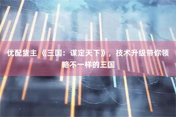 优配货主 《三国：谋定天下》，技术升级带你领略不一样的三国